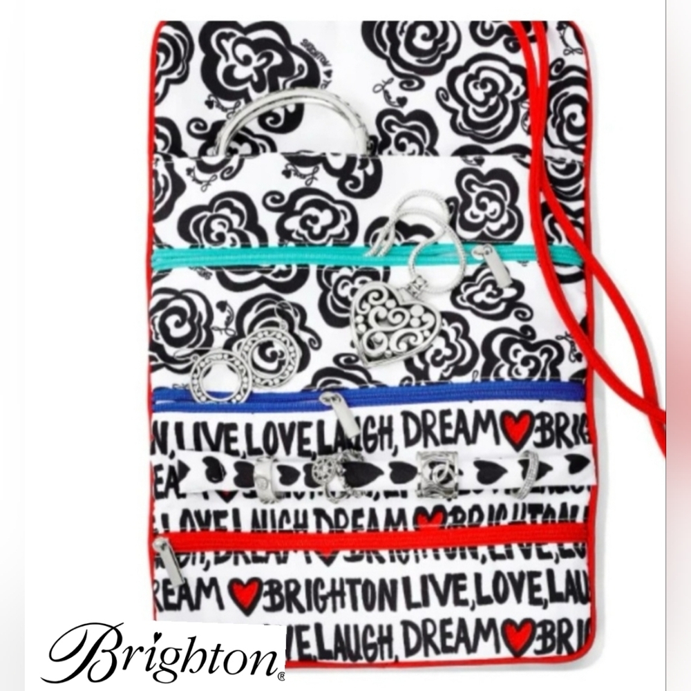 Brighton Love Doves Floral Design Travel Jewelry Roll